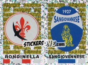 Sticker Rondinella/Sangiovannese Scudetto (a/b) - Calciatori 2001-2002 n. 674 - Panini