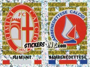 Sticker Rimini/Sambenedettese Scudetto (a/b) - Calciatori 2001-2002 n. 681 - Panini