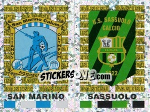 Sticker San Marino/Sassuolo Scudetto (a/b) - Calciatori 2001-2002 n. 682 - Panini