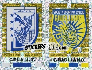 Sticker Gela/Giugliano Scudetto (a/b) - Calciatori 2001-2002 n. 689 - Panini