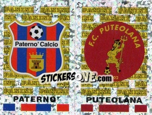 Sticker Paterno'/Puteolana Scudetto (a/b) - Calciatori 2001-2002 n. 692 - Panini