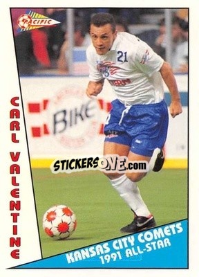 Cromo Carl Valentine - Major Soccer League (MSL) 1991-1992 - Pacific