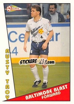 Sticker Rusty Troy - Major Soccer League (MSL) 1991-1992 - Pacific