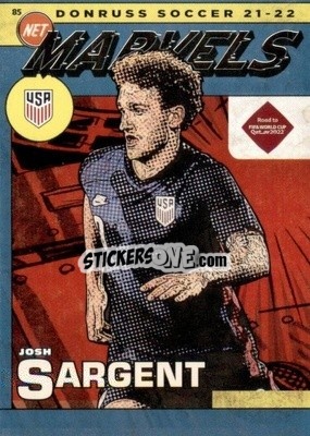 Sticker Josh Sargent - Donruss Soccer Road to Qatar 2021-2022 n. 13nm - Panini