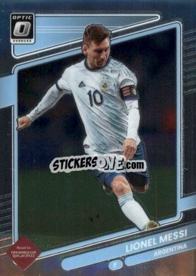 Sticker Lionel Messi - Donruss Soccer Road to Qatar 2021-2022 n. 1o - Panini