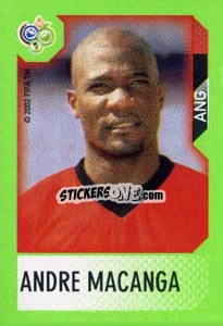 Sticker Andre Macanga - FIFA World Cup Germany 2006. Mini album n. 161 - Panini