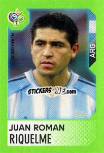 Sticker Juan Roman Riquelme - FIFA World Cup Germany 2006. Mini album - Panini