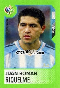 Sticker Juan Roman Riquelme - FIFA World Cup Germany 2006. Mini album n. 95 - Panini