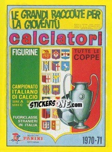 Figurina Copertina Calciatori 1970-71 - Calciatori 1996-1997 - Panini