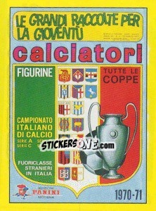 Sticker Copertina Calciatori 1970-71 - Calciatori 1996-1997 n. 10 - Panini