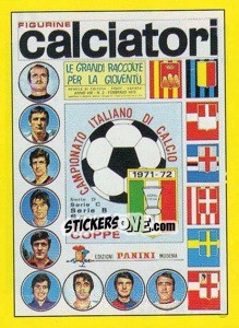 Cromo Copertina Calciatori 1971-72