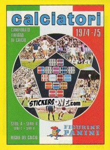 Sticker Copertina Calciatori 1974-75 - Calciatori 1996-1997 n. 14 - Panini