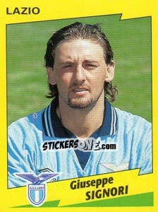 Sticker Giuseppe Signori - Calciatori 1996-1997 n. 166 - Panini