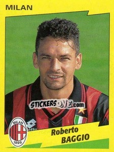 Sticker Roberto Baggio - Calciatori 1996-1997 n. 185 - Panini