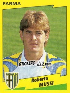Sticker Roberto Mussi - Calciatori 1996-1997 n. 215 - Panini