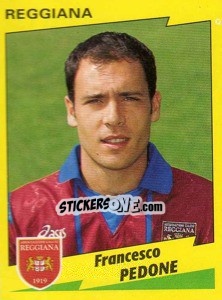 Sticker Francesco Pedone - Calciatori 1996-1997 - Panini