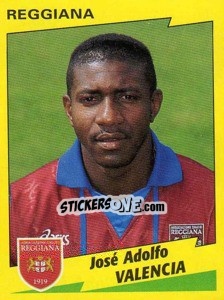 Sticker José Adolfo Valencia - Calciatori 1996-1997 - Panini