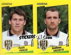 Sticker Ponzo / Salvetti  - Calciatori 1996-1997 n. 412 - Panini