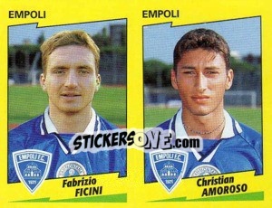 Sticker Ficini / Amoroso  - Calciatori 1996-1997 n. 447 - Panini