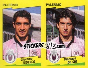Sticker Tedesco / De Sio  - Calciatori 1996-1997 n. 500 - Panini