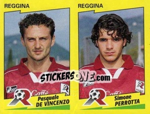 Sticker De Vincenzo / Perrotta  - Calciatori 1996-1997 - Panini