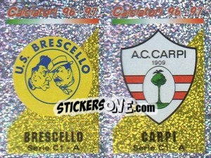 Sticker Scudetto Brescello/Capri (a/b) - Calciatori 1996-1997 - Panini