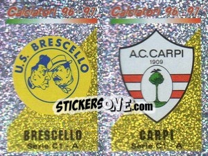 Sticker Scudetto Brescello/Capri (a/b) - Calciatori 1996-1997 n. 561 - Panini