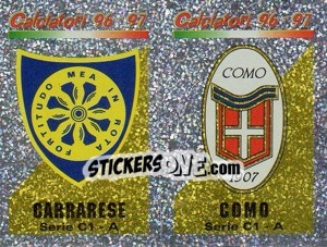 Sticker Scudetto Carrarese/Como (a/b) - Calciatori 1996-1997 - Panini