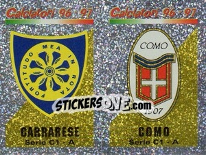 Sticker Scudetto Carrarese/Como (a/b) - Calciatori 1996-1997 n. 564 - Panini