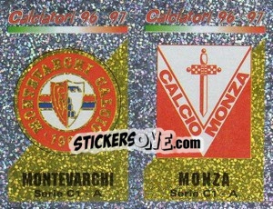 Sticker Scudetto Montevarchi/Monza (a/b) - Calciatori 1996-1997 - Panini