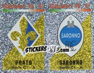 Sticker Scudetto Prato/Saronno (a/b) - Calciatori 1996-1997 n. 576 - Panini