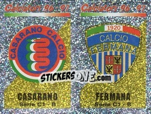 Sticker Scudetto Casarano/Fermana (a/b) - Calciatori 1996-1997 n. 594 - Panini