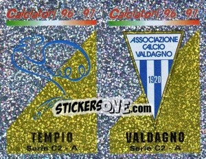 Sticker Scudetto Tempio/Valdagno (a/b) - Calciatori 1996-1997 n. 619 - Panini