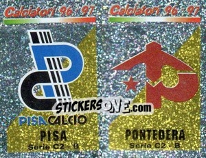 Sticker Scudetto Pisa/Pontedera (a/b) - Calciatori 1996-1997 n. 626 - Panini