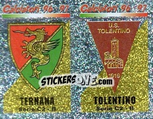 Sticker Scudetto Ternana/Tolentino (a/b) - Calciatori 1996-1997 n. 628 - Panini