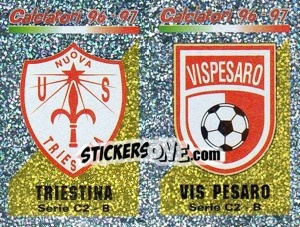 Cromo Scudetto Triestina/Vis Pesaro (a/b) - Calciatori 1996-1997 - Panini