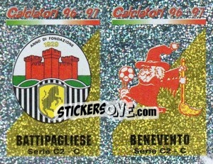 Sticker Scudetto Battipagliese/Benevento (a/b) - Calciatori 1996-1997 n. 631 - Panini