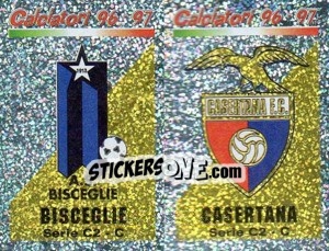 Cromo Scudetto Bisceglie/Casertana (a/b) - Calciatori 1996-1997 - Panini
