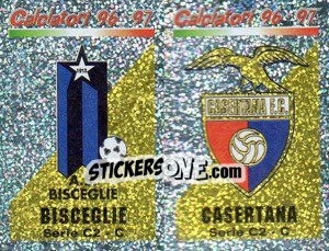 Sticker Scudetto Bisceglie/Casertana (a/b) - Calciatori 1996-1997 n. 632 - Panini
