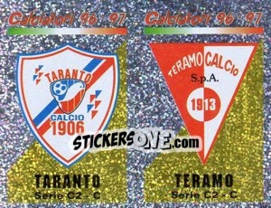 Sticker Scudetto Taranto/Teramo (a/b) - Calciatori 1996-1997 n. 637 - Panini