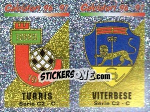 Sticker Scudetto Turris/Viterbese (a/b) - Calciatori 1996-1997 n. 638 - Panini