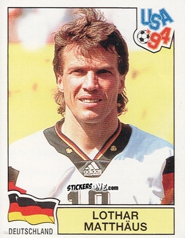 Sticker Lotar Matthaus - FIFA World Cup USA 1994. UK and Eire version n. 169 - Panini