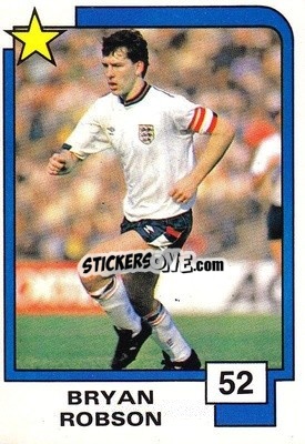 Sticker Bryan Robson - Soccer Superstars 1988 n. 52 - Panini