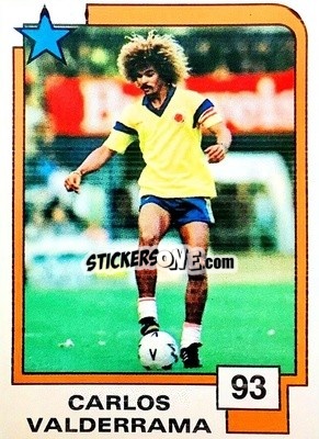 Cromo Carlos Valderrama - Soccer Superstars 1988 - Panini