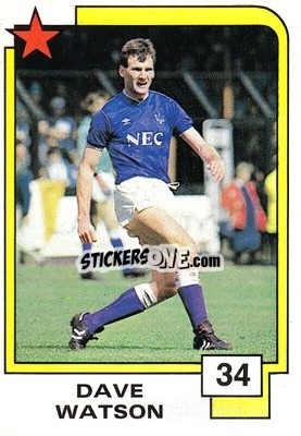 Sticker Dave Watson - Soccer Superstars 1988 n. 34 - Panini