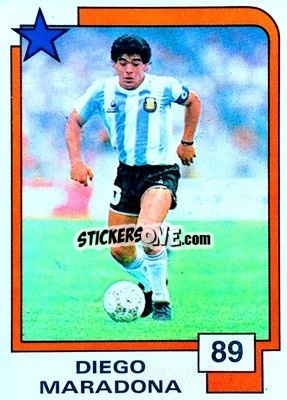 Cromo Diego Maradona - Soccer Superstars 1988 - Panini