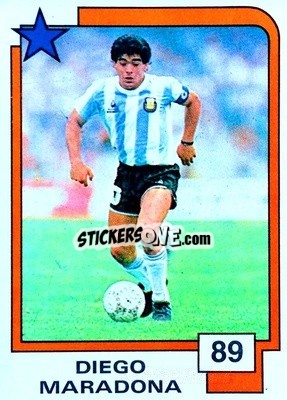 Sticker Diego Maradona - Soccer Superstars 1988 n. 89 - Panini