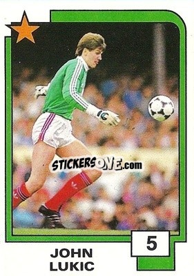 Sticker John Lukic - Soccer Superstars 1988 n. 5 - Panini