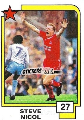 Cromo Steve Nicol - Soccer Superstars 1988 - Panini