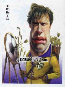 Cromo Chiesa (caricatura) - Calciatori 1997-1998 - Panini